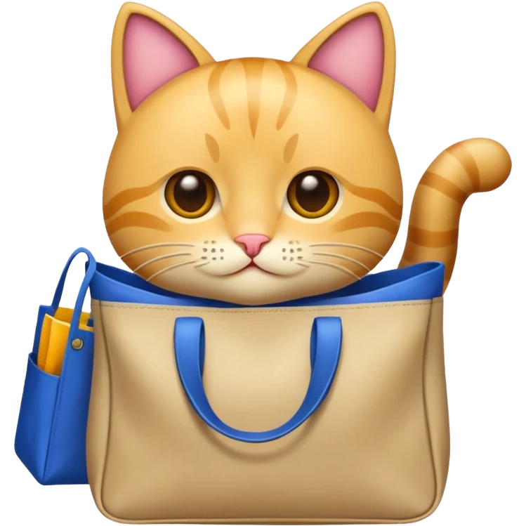 gatito con totebag emoji