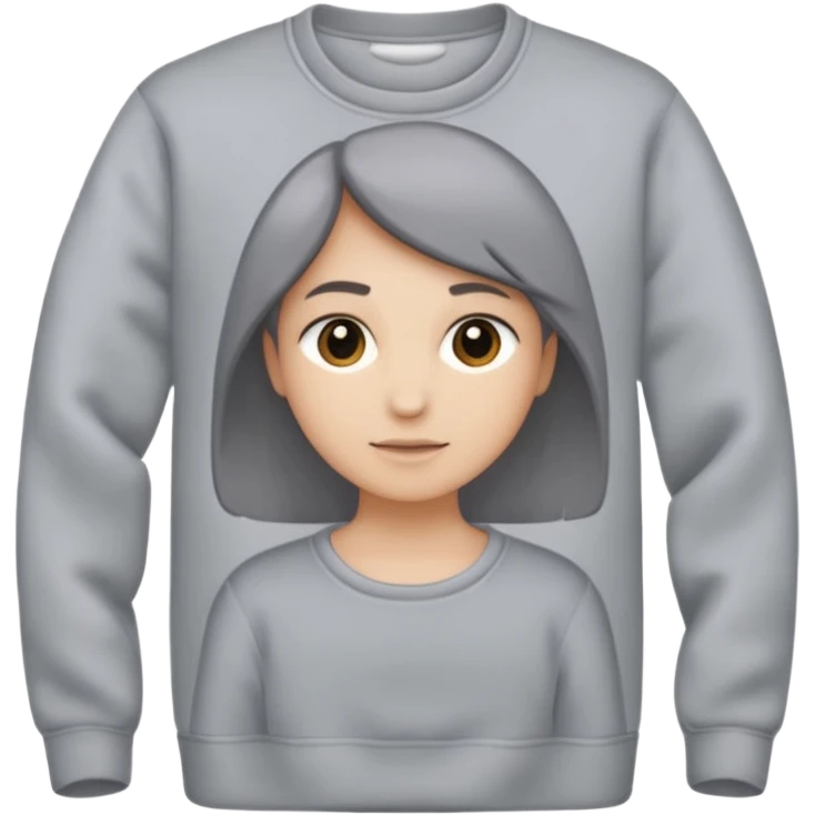 grey pullover on white background emoji
