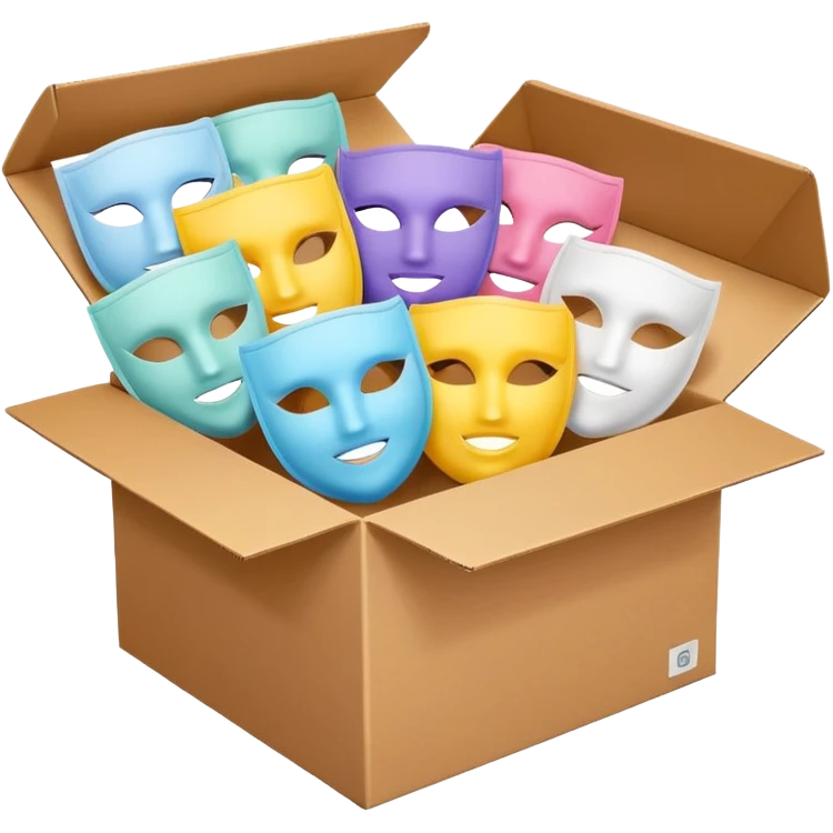 a beauty box of skincare mask packs emoji