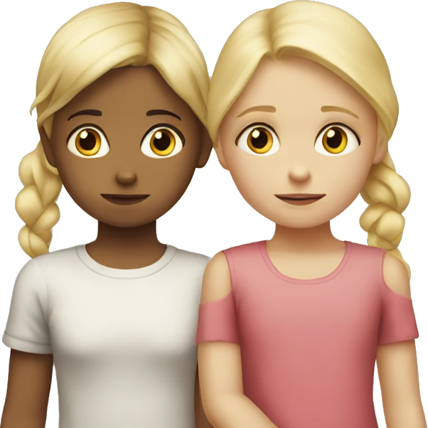 blonde child does not give a toy to another sad blonde child emoji