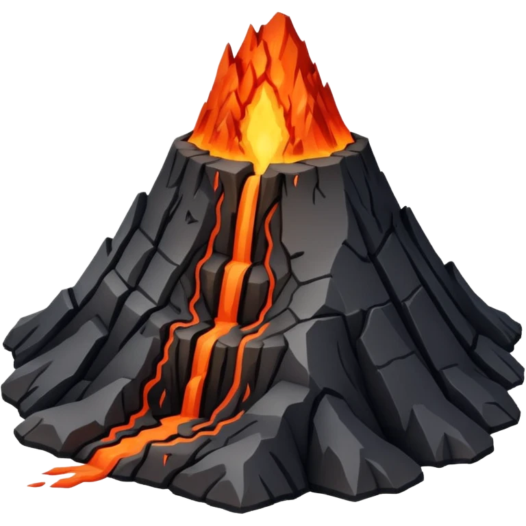 A dormant volcano surrounded by hardened magma paths. emoji