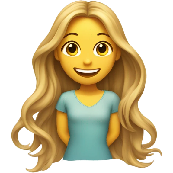 happy girl with long hair emoji