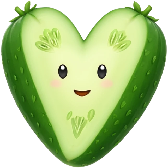 cucumber shaped as heart emoji