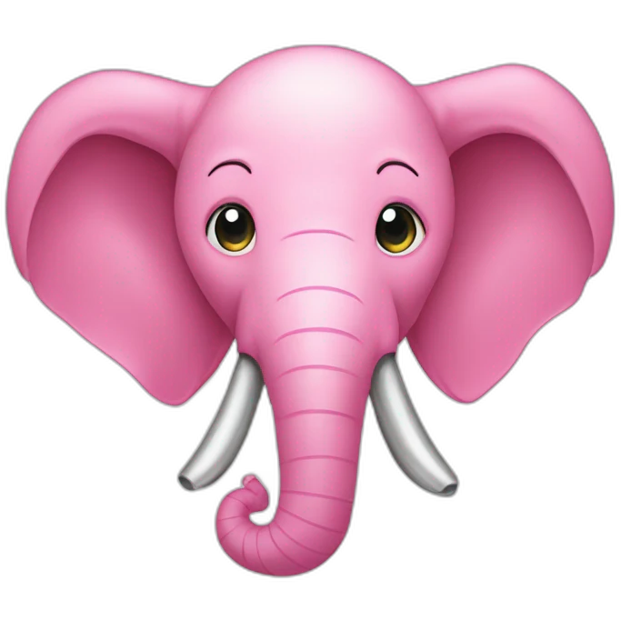 Pink elephant head with super large ears and an antenna on head emoji