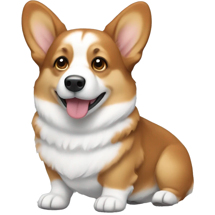 Brown and white corgi emoji