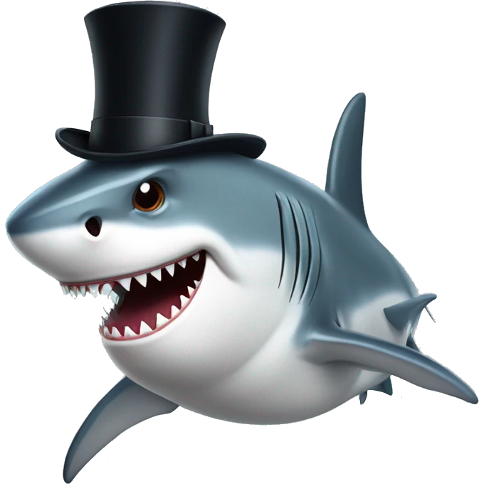 Shark ith tophat emoji