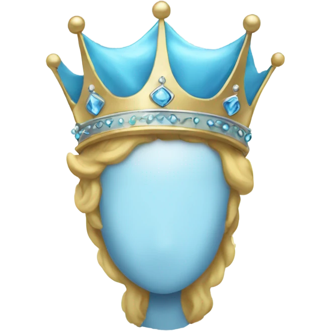 light blue crown tiny emoji