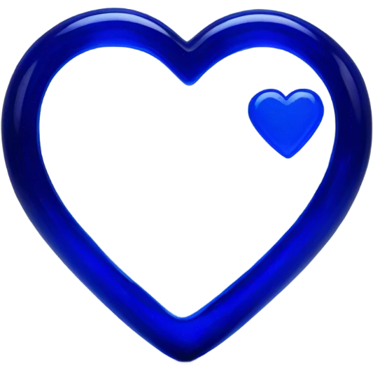 Neon glass cobalt heart  emoji