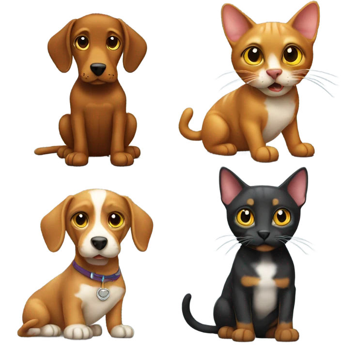Cat vs teckel emoji