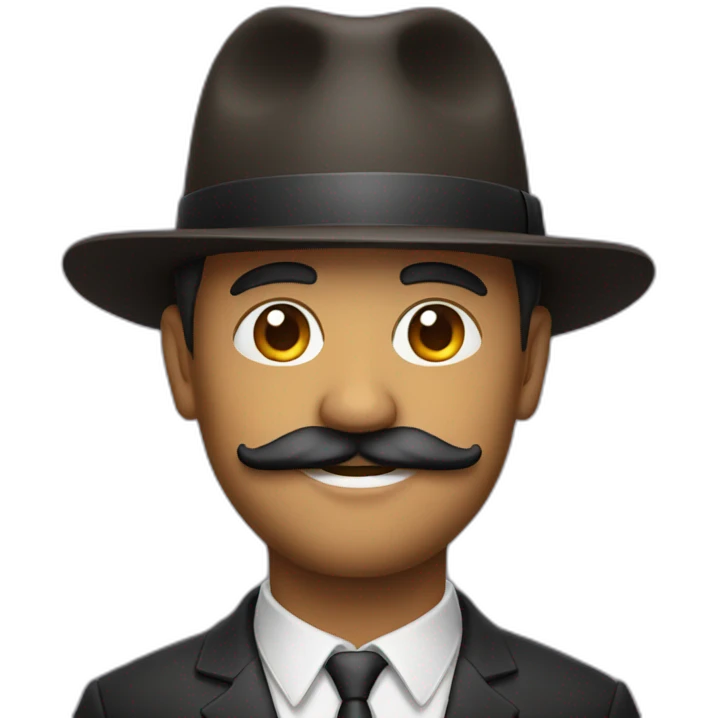 Man with little moustache and a hat emoji