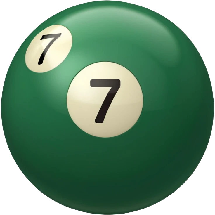 green billiard ball 7 number emoji