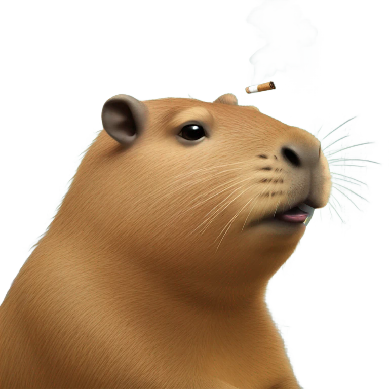 Capybara smoking a rolled cigarette emoji