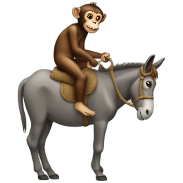 Monkey on the donkey  emoji