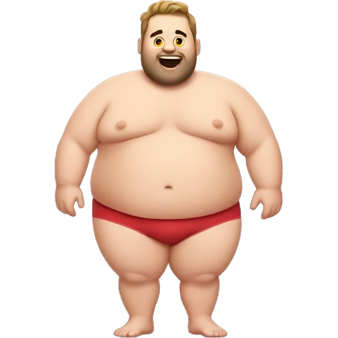 Big chubby guy in underwear emoji