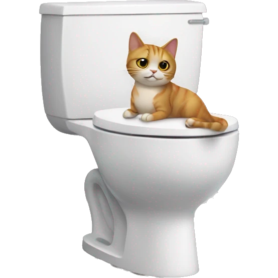 Cat sitting on the toilet  emoji