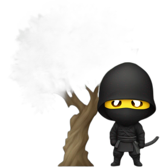 ninja SAS man hiding behind a tree emoji