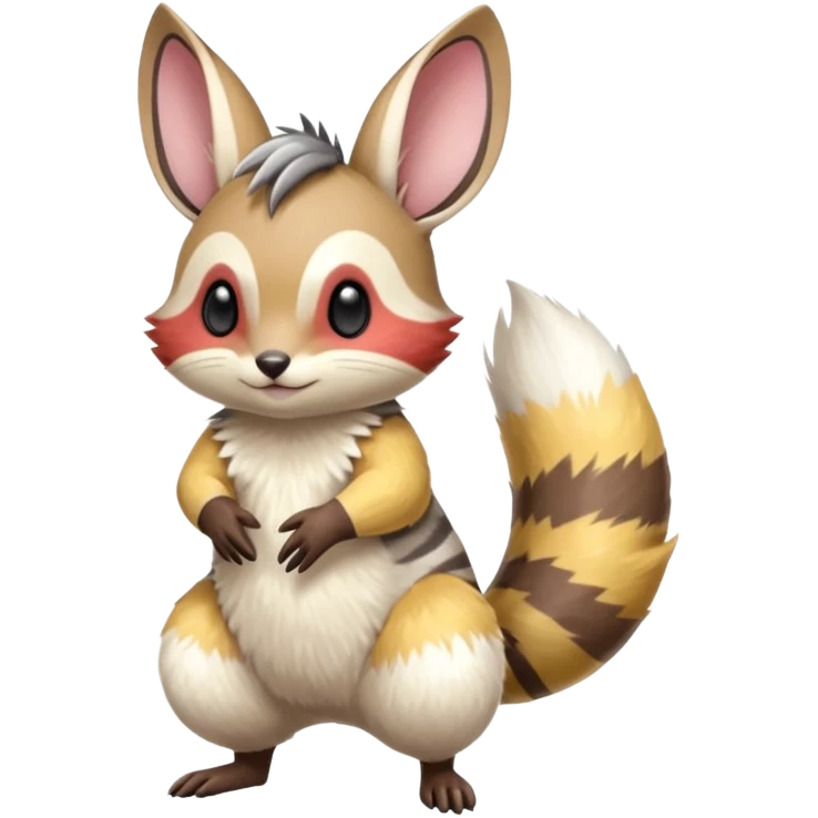 Tropical Exotic Colorful Minccino-Numbat-Pachirisu-Emolga-fusion  emoji
