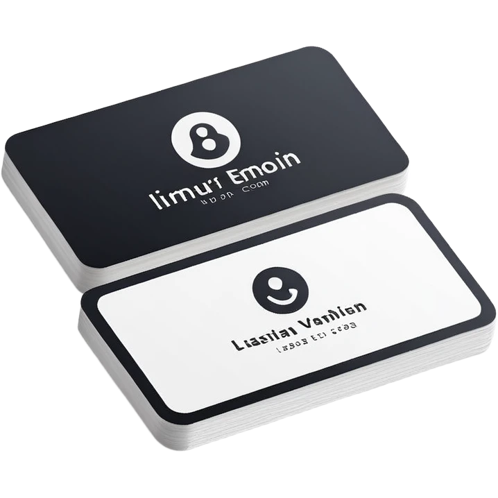 business card with a logo symbol emoji