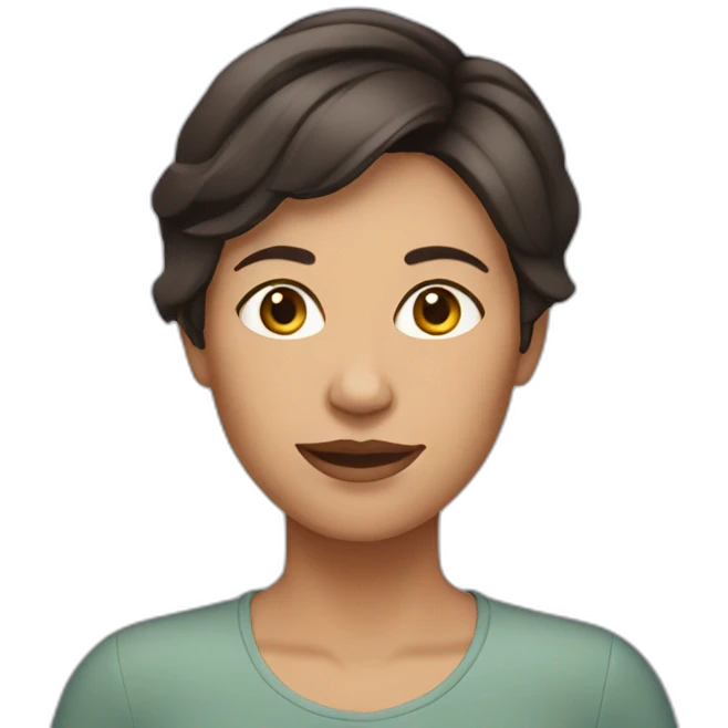 mother with short dark brown hair emoji
