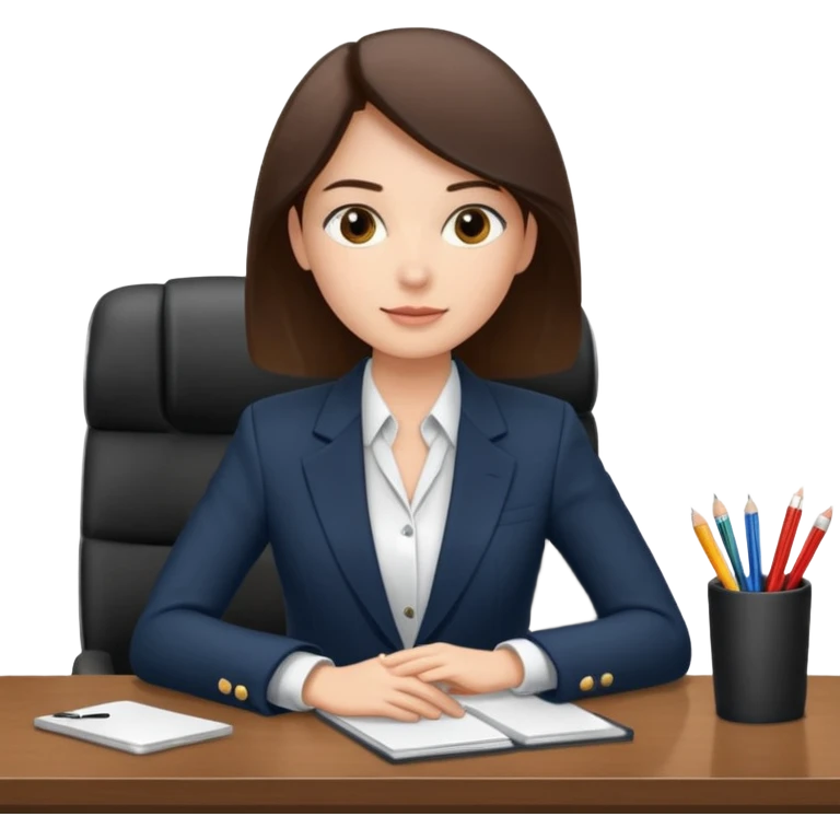 un recruteur à son bureau (l'image est tourné de 3/4) emoji