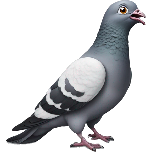 pigeon laughing extremely hard emoji