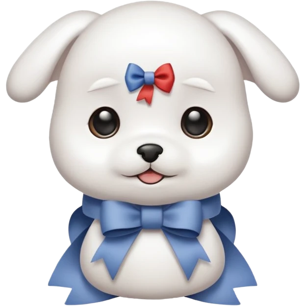 white baby maltese ribbon emoji