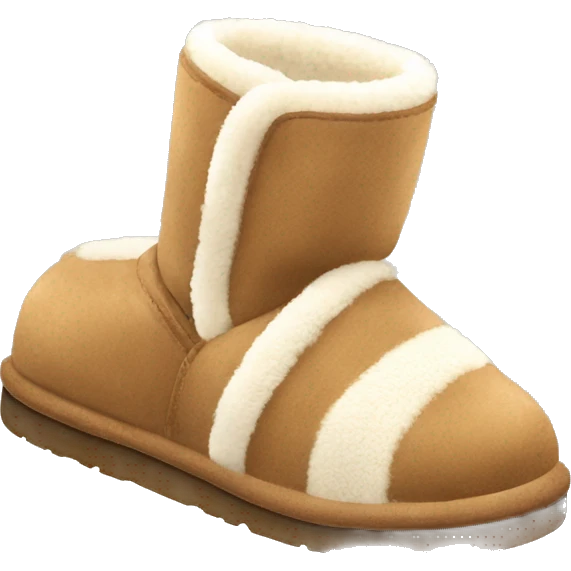 cozy ugg slipper light brown with fuzzy lining emoji