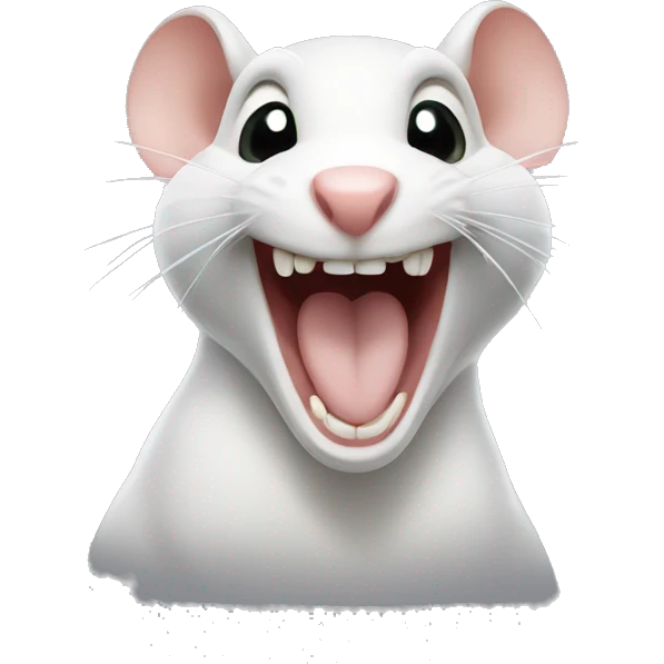 Laughing rat with big teeth pointing at you emoji