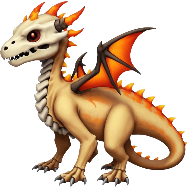 Skeletal Fiery Volcanic Cubone-Salandit-Marowak-Duskull-dragon emoji