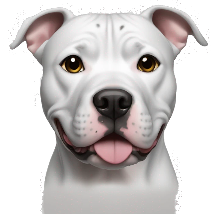 White with black spot pitbull dog emoji