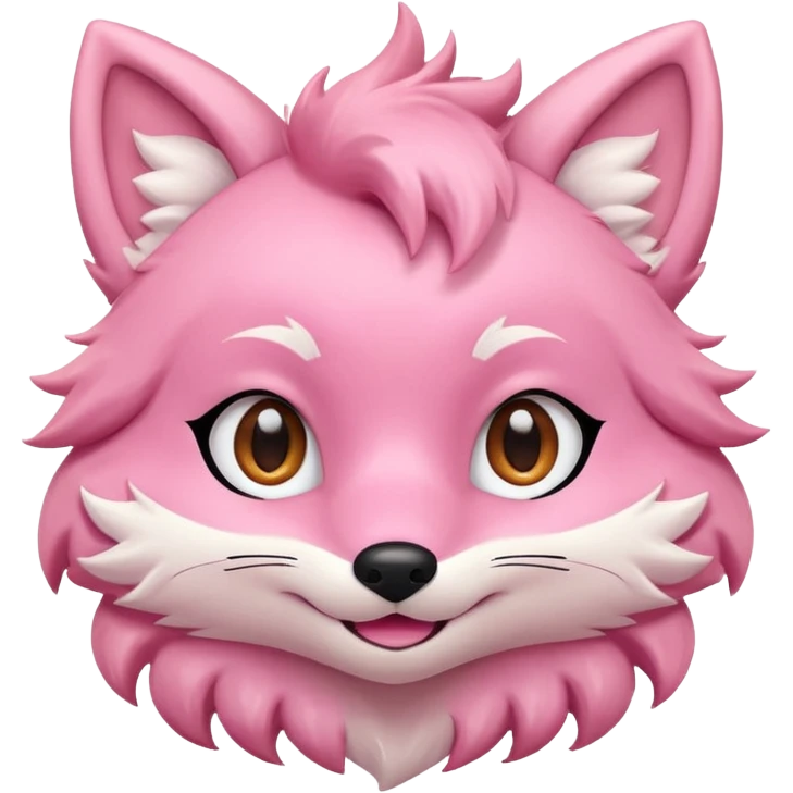 Pink fox character face emoji
