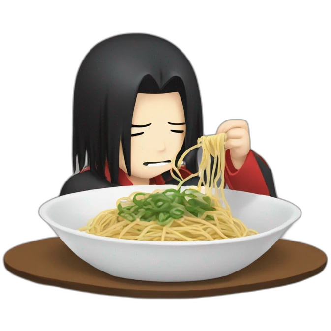 Itachi Uchiha eating spaghetti emoji