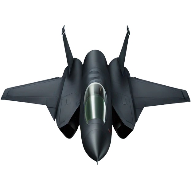 Black fighter jet with foward swept wings emoji