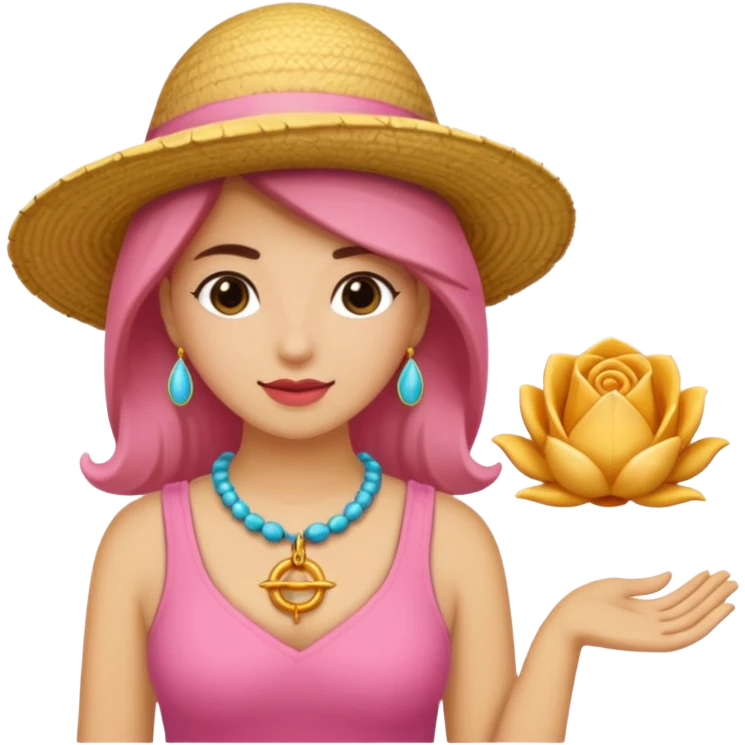 Rosa mujer comprando collares de concha marina 🐚  emoji