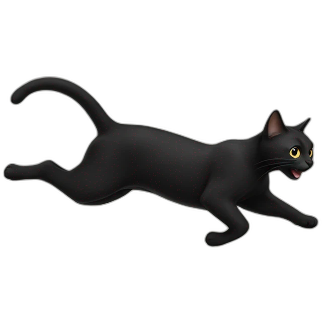 Black cat jumping emoji