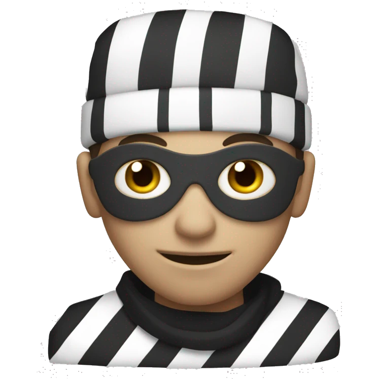 Robber in black and white stripe emoji