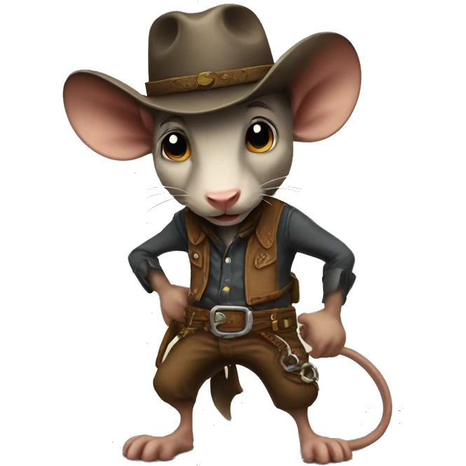A cow-boy rat emoji