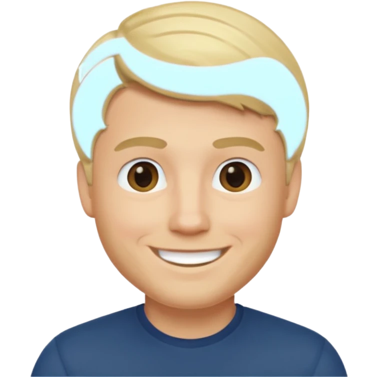 ultra realistic memoji style man with blonde hair emoji