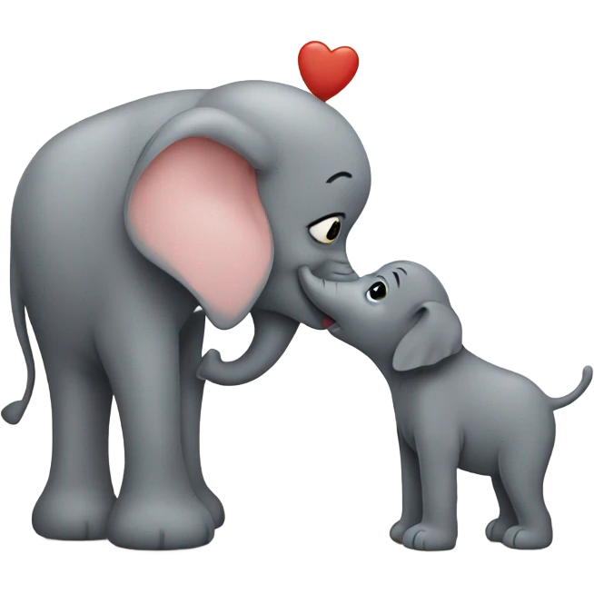 dog kissing an elephant  emoji