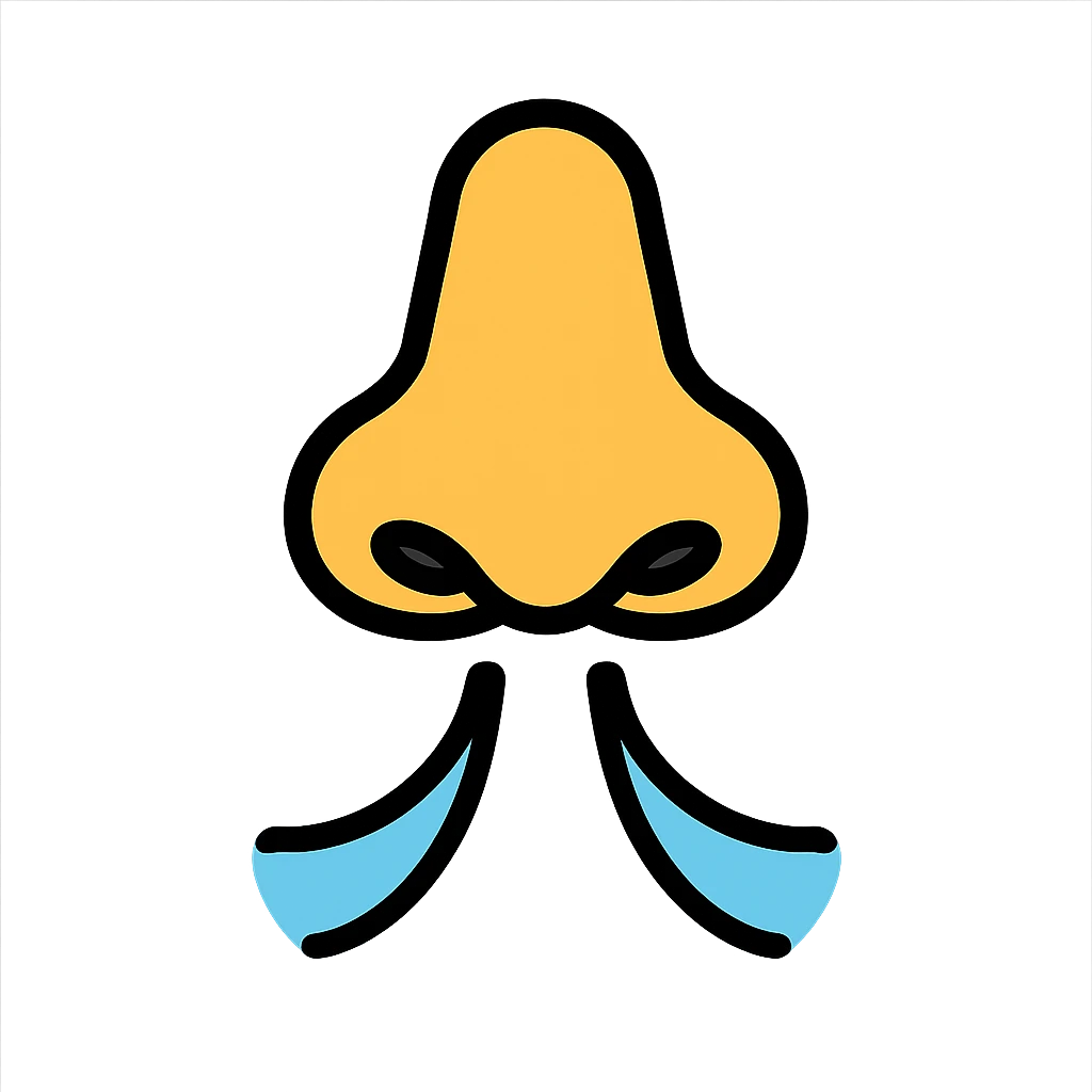 colored icon of a nose breathing, medical style, clear emoji