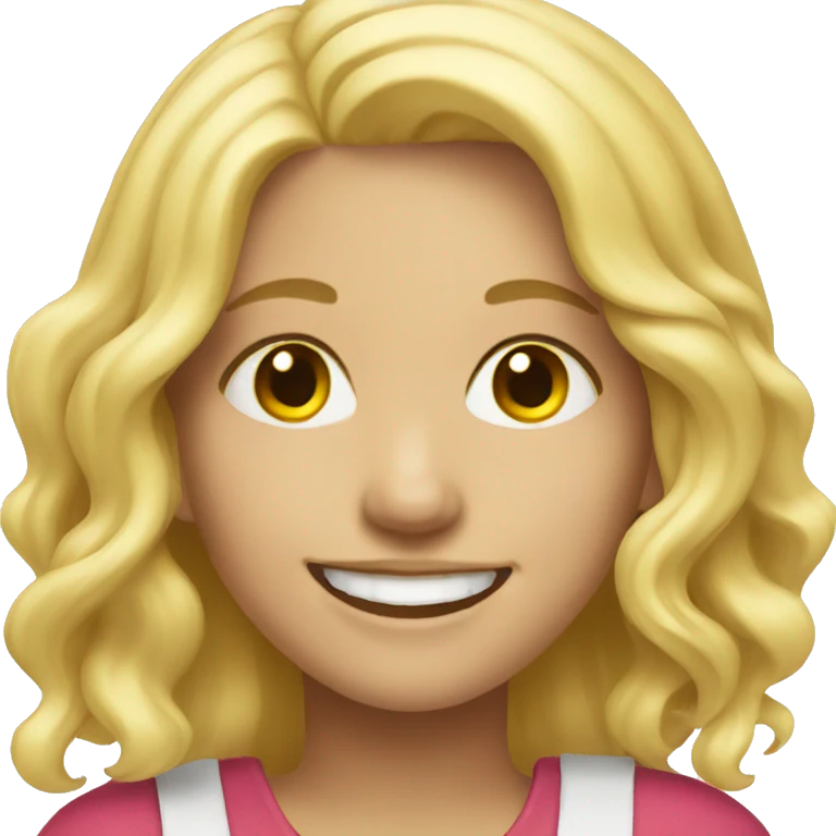 smiling blonde girl portrait emoji