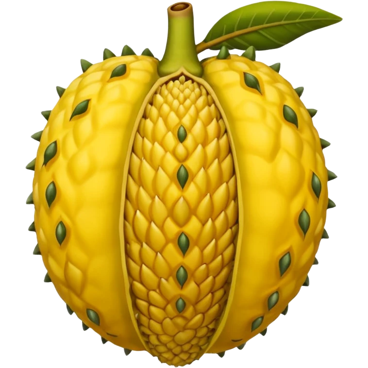 Jackfruit with small thorn and yellow flesh emoji