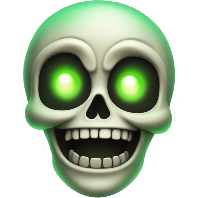 The Laughing Skeleton, glowing green eyes emoji