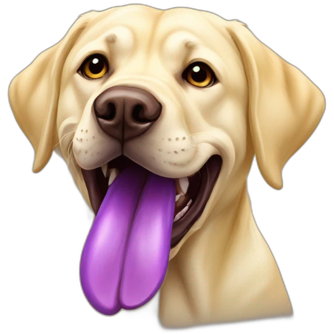 Yellow Labrador Dogue with purple tongue::2 emoji
