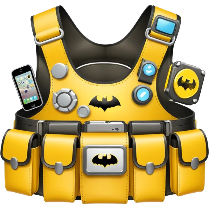 Batman's yellow utility belt with gadgets, yellow color emoji