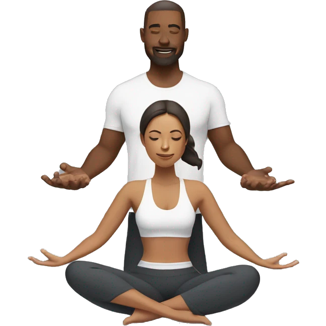 Man and woman doing yoga emoji