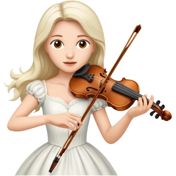 woman playing violin with white dress emoji