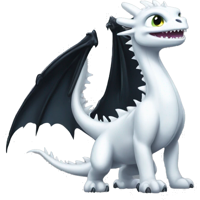 Toothless dragon light fury emoji