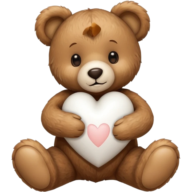 Teddy bear hugging a white heart emoji
