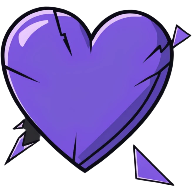 shattered heart with pieces falling emoji